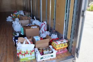 Food Drive Donations in truck